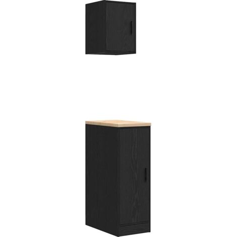 Garagenschränke 2 Stk. Schwarz Holzwerkstoff vidaXL611912