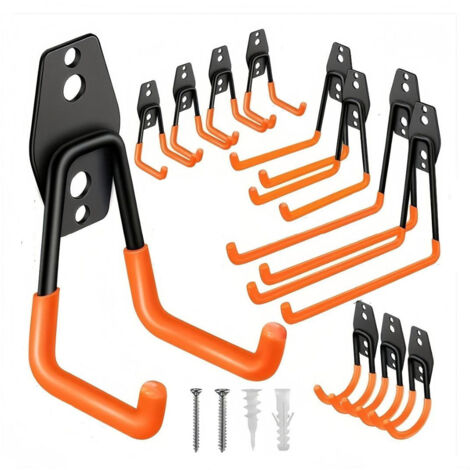 Garagenwandhaken – Robuste Doppelhaken – Multifunktional – Ideal für Gartengeräte und Sportausrüstung – 12er-Pack