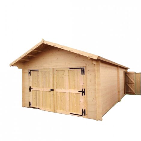 Garaje de madera 350x620 cm – Paredes de 60 mm – Techo de 24 m² – Vendôme – VN3562S Forest