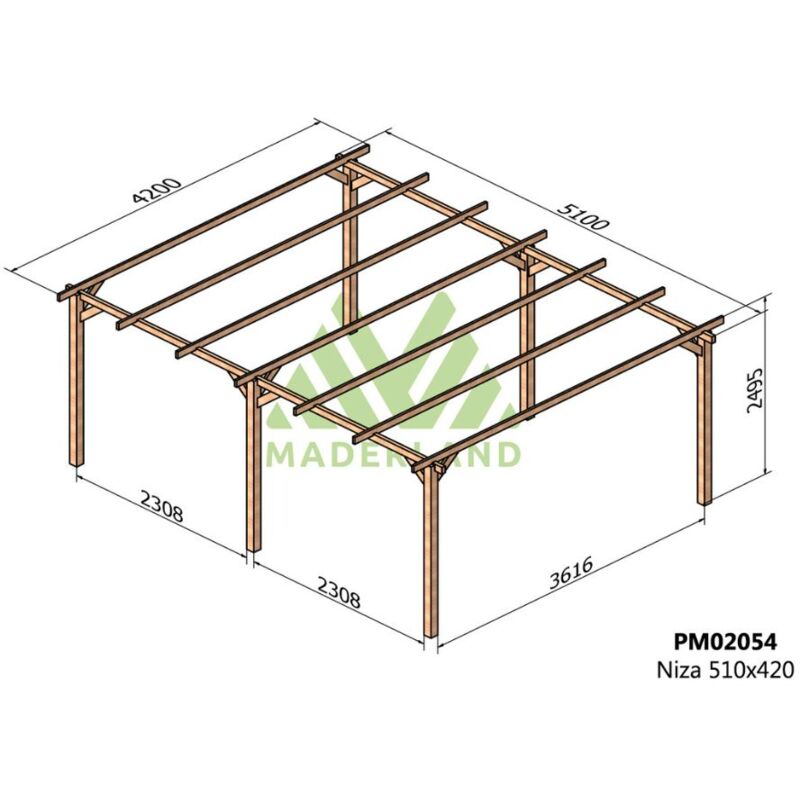 

Cochera de Madera Niza (Maderland) - 510 x 420 cm -
