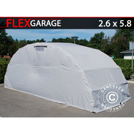 Garaje plegable (Coche), 2,6x5,8x2,1m, Gris