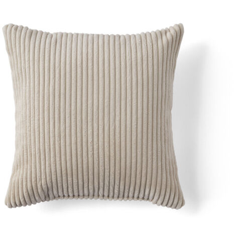 Garance - coussin - en velours côtelé - 40x40 cm - beige