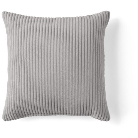 Garance - coussin - en velours côtelé - 40x40 cm - gris clair