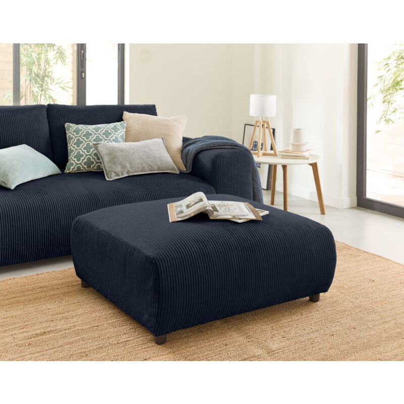 Lisa Design - Garance - pouf modulable - en velours côtelé - bleu nuit Lisa Design - Garance - pouf modulable - en velours côtelé - bleu nuit