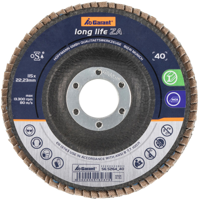 Disco abrasivo lamellare long life za conico ⌀ 115...