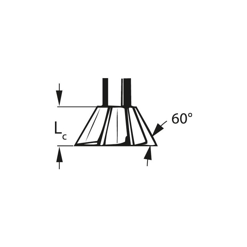 Fresa ad angolo, Forma c 60° non rivestito