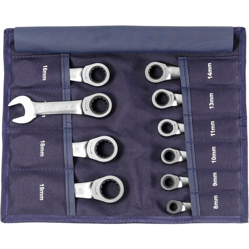 Set di chiavi a forchetta / a cricchetto, in busta...