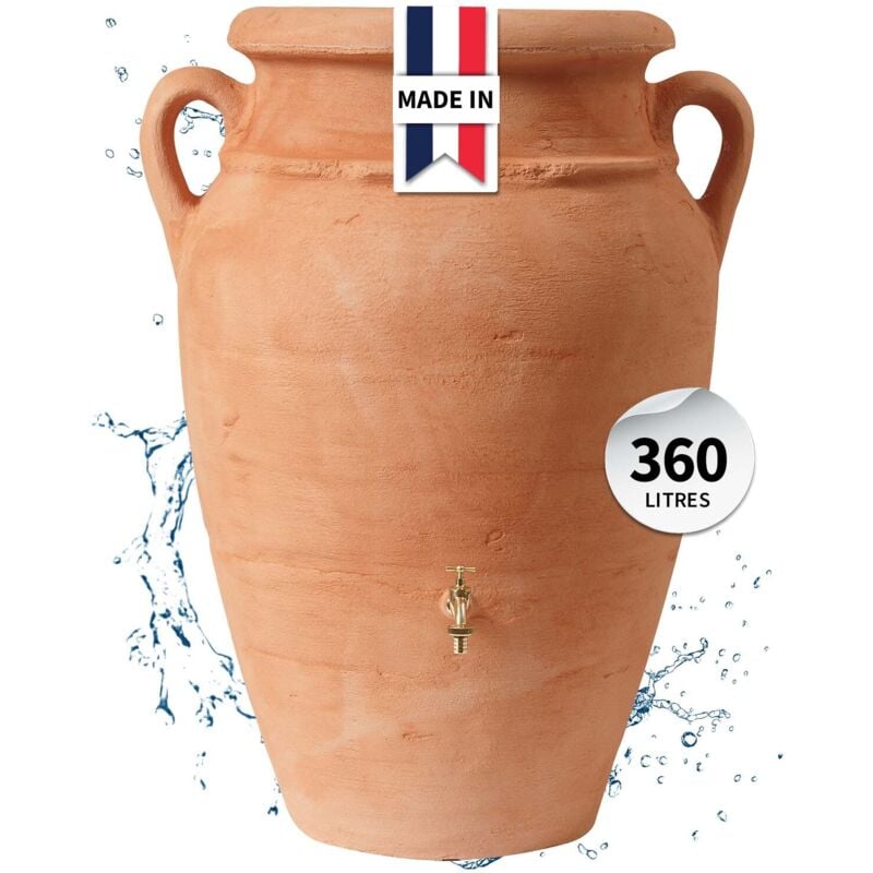 Garantia - Réservoir Amphore antik 360L terracotta avec bac à plantes