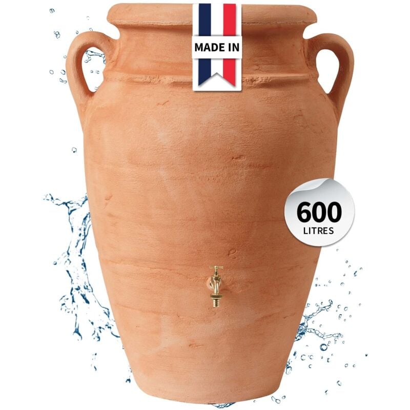 Garantia - Réservoir Amphore antik 600L terracotta avec bac à plantes