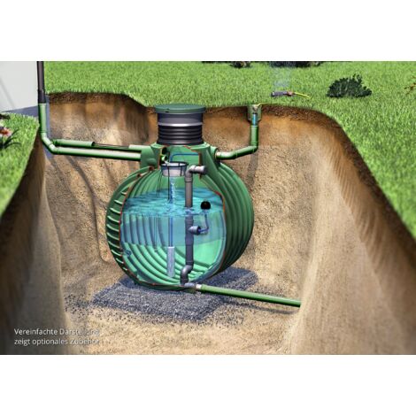 GARANTIA COLUMBUS Retentionszisterne Plus 6500 Liter inkl. Teleskop-Domschacht und PE-Deckel