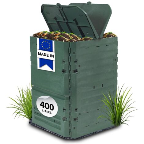 Garantia – Composteur Thermo-King 400 L – Polypropylène recyclé – Isolation Thermolen pour décomposition rapide – Dimensions 74x74x84 cm - VERT 400 L