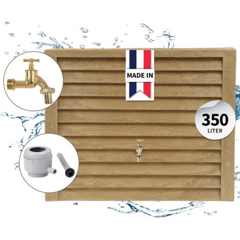 Garantia – Récupérateur d'eau de pluie 350L en polyéthylène traité anti-UV – Installation murale – Robinet laiton 3/4” – 995145