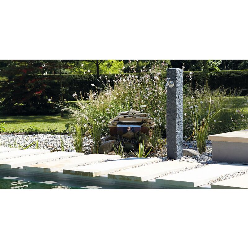 Habitat Et Jardin - Fontaine Granit - Gris foncé - 100 x 13 x 13 cm