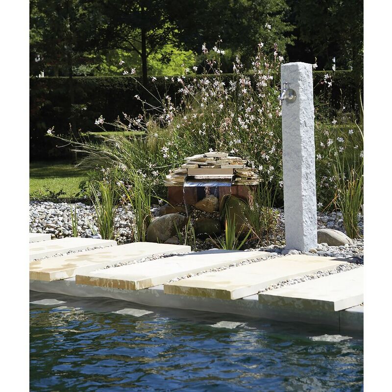 Habitat Et Jardin - Fontaine Granit - Gris clair - 100 x 13 x 13 cm