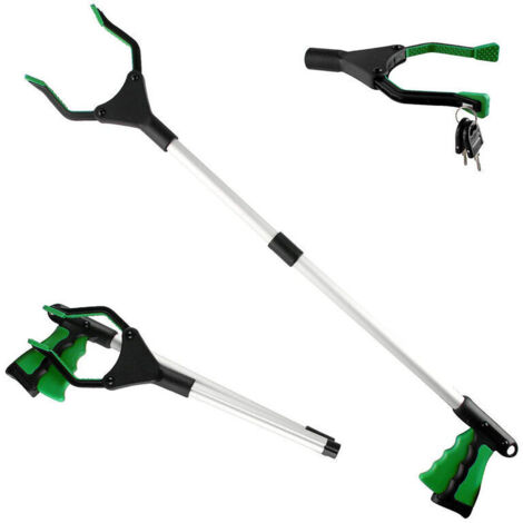 Garbage Tongs, 81cm Long Handle, Adjustable Folding Garbage Tongs, Non-Slip Gripper