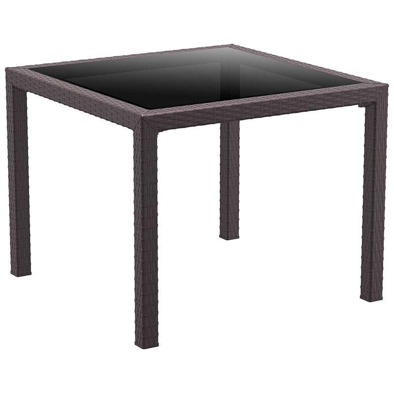 garbar ATLANTIC Table Carrée Intérieure, Extérieure 94x94 Chocolat