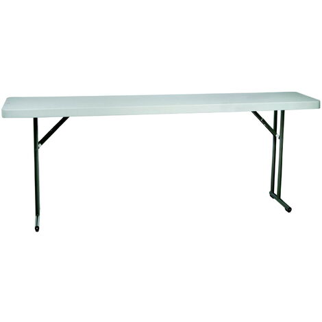 Table pliante blanche 180x75xH74 cm Haute resistance Polypropylène