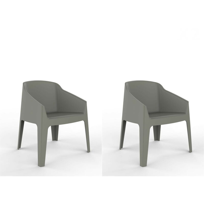 Garbar - baku Fauteuil Intérieur, Extérieur Set 2 Gris Verdâtre