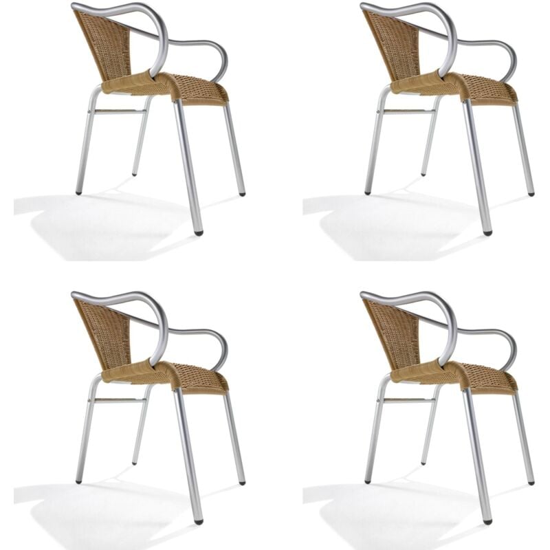 Barcino contract Chaise Intérieur, Extérieur Set 4 Ivoire - Garbar