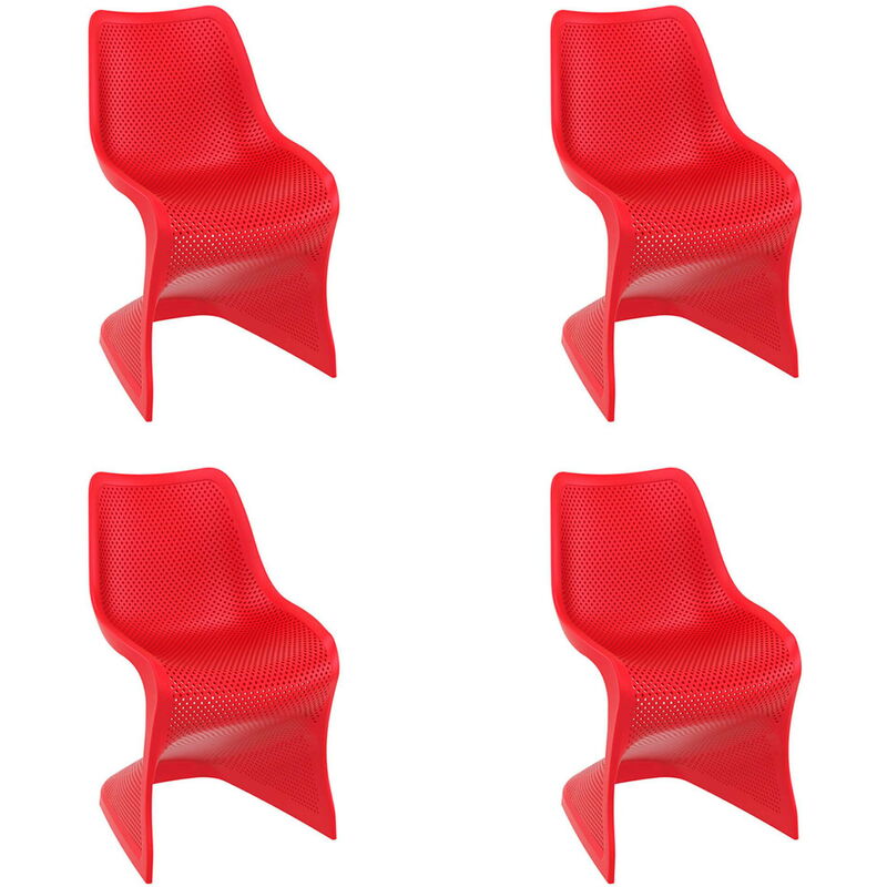 Garbar - bloom Chaise Intérieur, Extérieur Set 4 Rouge Garbar - bloom Chaise Intérieur, Extérieur Set 4 Rouge