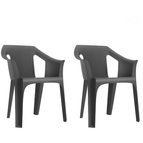 garbar COOL Set 2 Silla Con Brazos Interior, Exterior Gris Oscuro