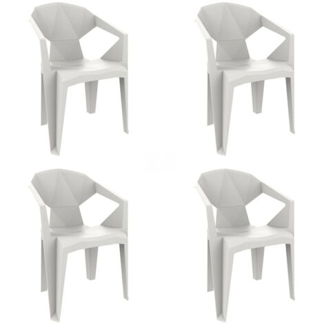 garbar DELTA Fauteuil Intérieur, Extérieur Set 4 Blanc