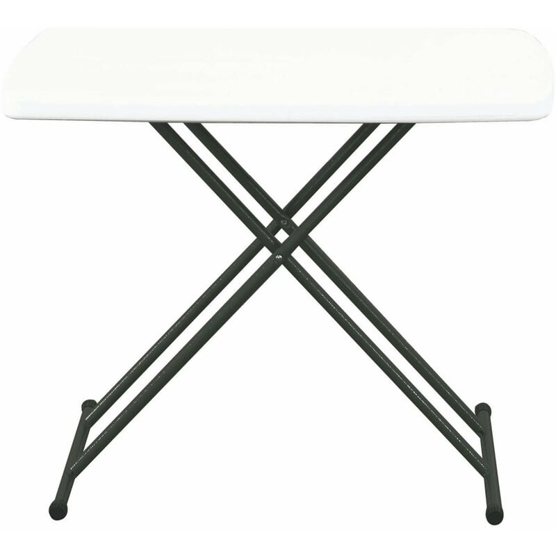 Easy Table Pliante Rectangulaire Intérieur, Extérieur 75,5x49,5 Blanc - Blanc - Garbar