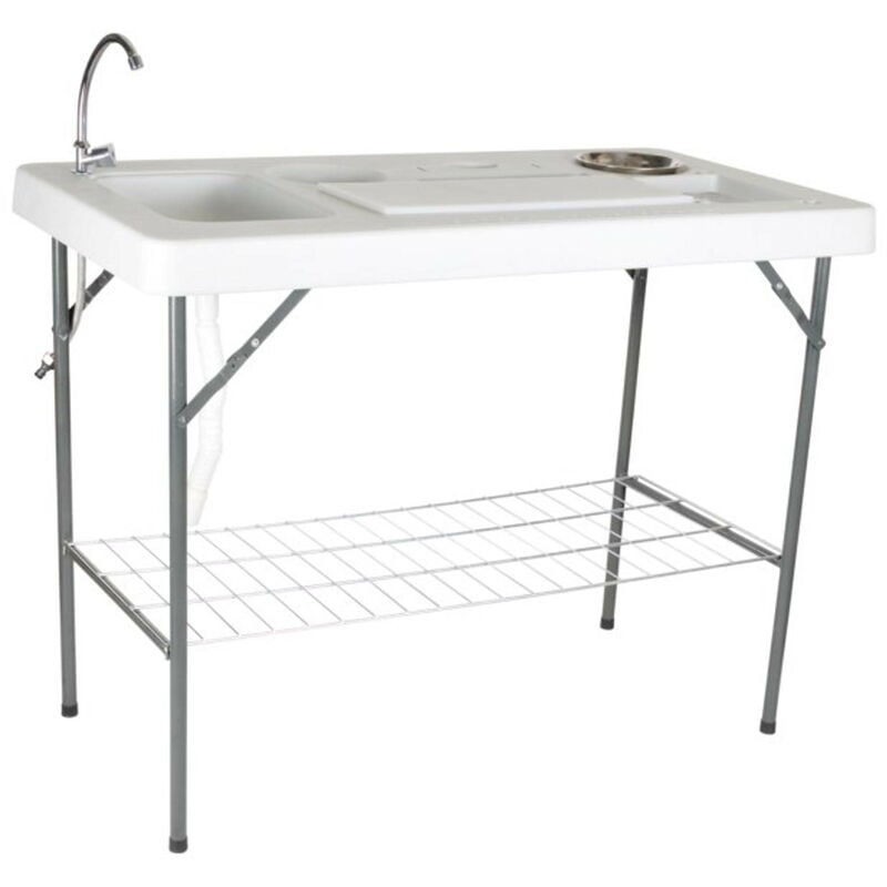 Easy Table Pliante Rectangulaire Intérieur, Extérieur 126,5x66 Blanc - Garbar