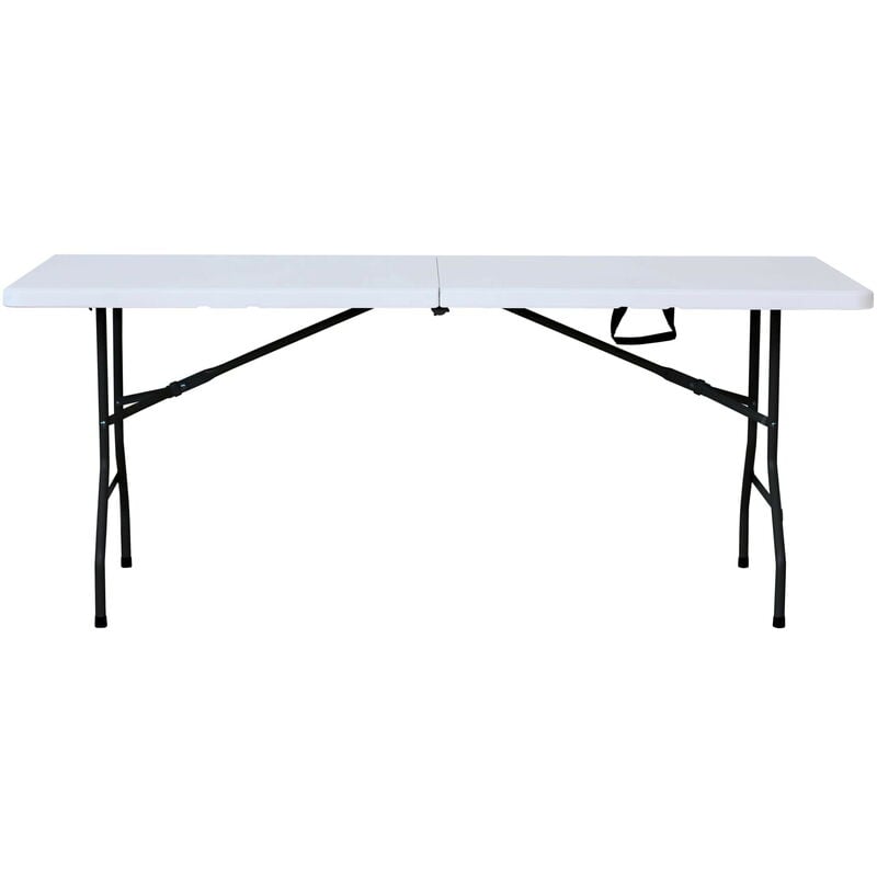 Easy Table Pliante Rectangulaire Intérieur, Extérieur 243x76 Blanc - Blanc - Garbar