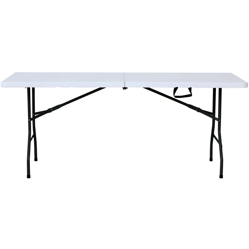 Easy Table Pliante Rectangulaire Intérieur, Extérieur 180x75 Blanc - Blanc - Garbar