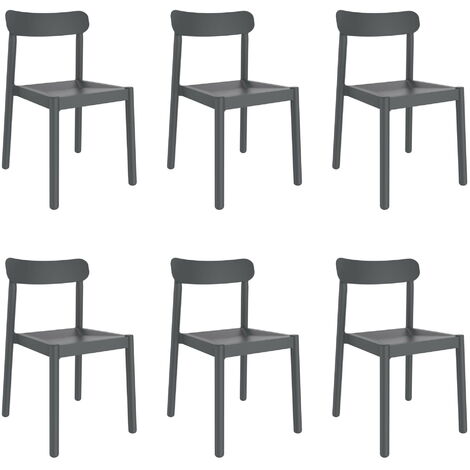 garbar ELBA Chaise Intérieur, Extérieur Set 6 Gris Foncé
