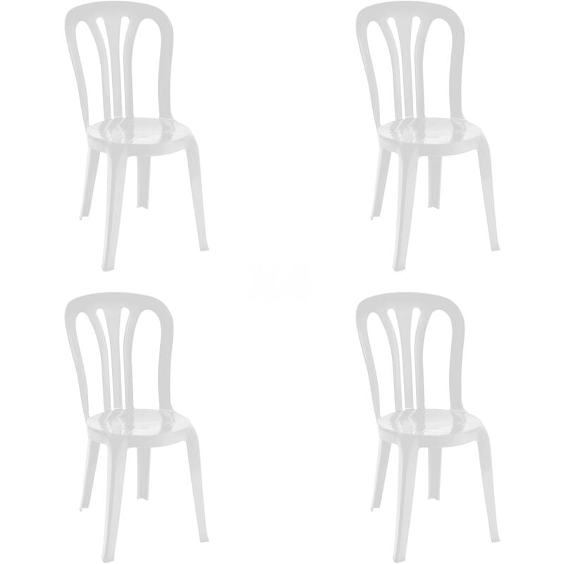 Garrotxa Chaise Intérieur, Extérieur Set 4 Blanc - Garbar