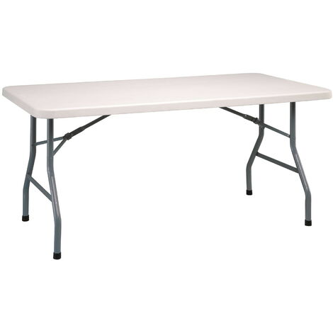 Table pliante blanche 180x75xH74 cm Haute resistance Polypropylène
