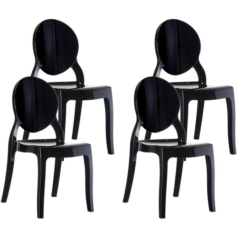 Mia Chaise Intérieur, Extérieur Set 4 Noir - Garbar