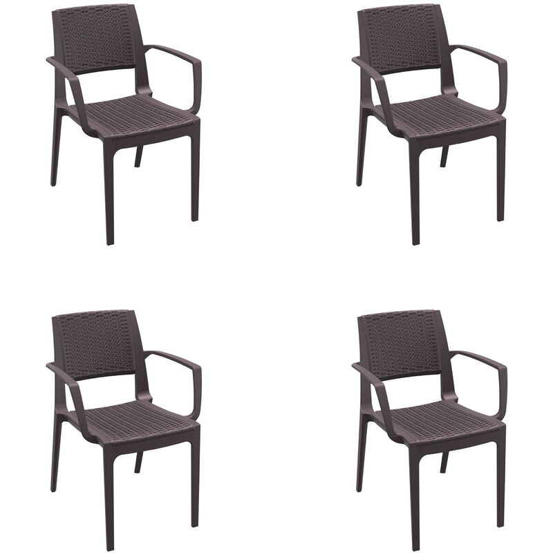 Garbar - modena Fauteuil Intérieur, Extérieur Set 4 Chocolat