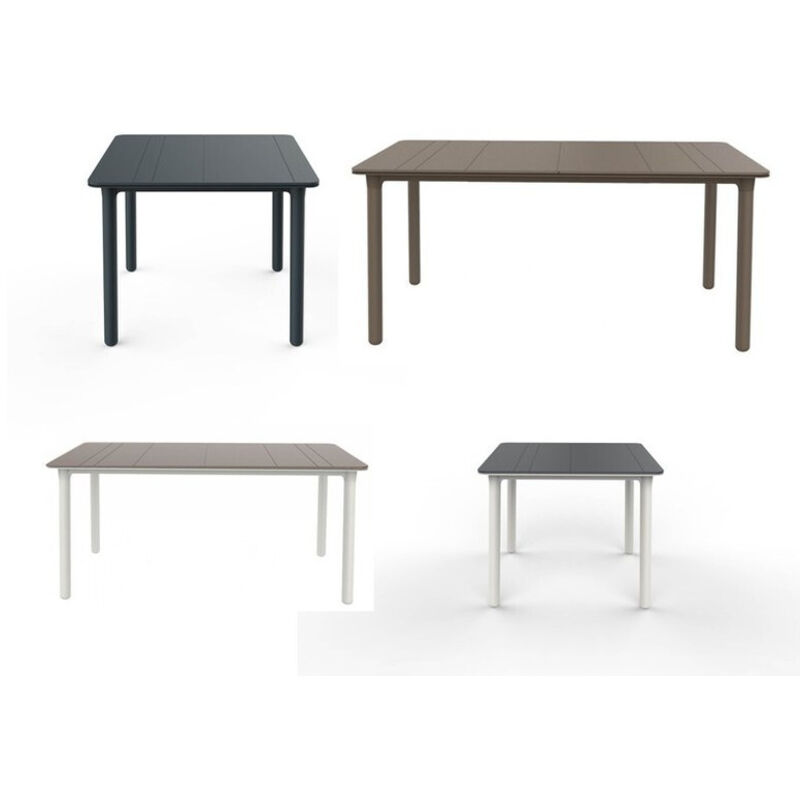 Garbar - noa Table Carrée Intérieure, Extérieure 90x90 Pied Blanc - Tableau Chocolat