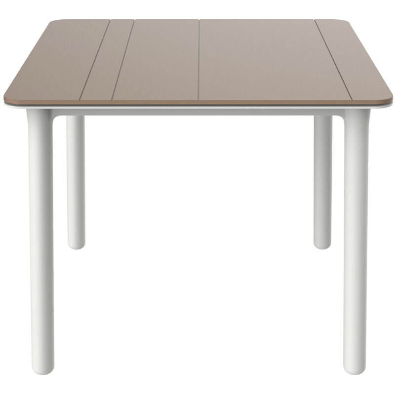 Garbar NOA Table Carrée Intérieure, Extérieure 90x90 Pied Blanc - Tableau Sable - Pied Blanc - Tableau Sable