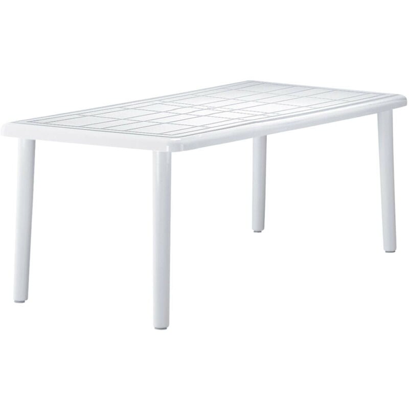 Olot Table Rectangulaire Intérieur, Extérieur 180x90 Blanc - Garbar