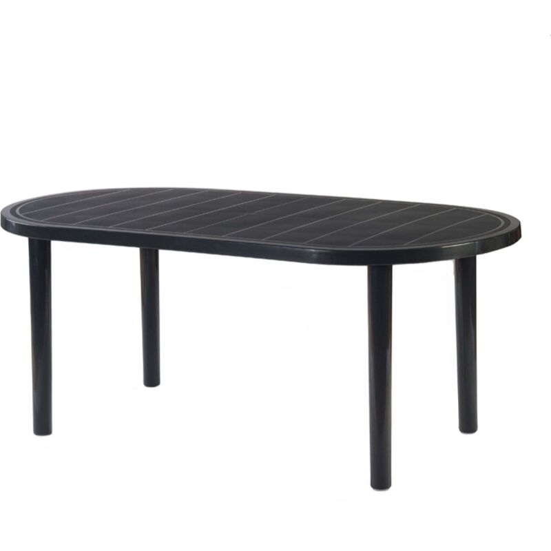 garbar OLOT Table Ovale Recyclée Extérieur 180x90 Gris Volcanique garbar OLOT Table Ovale Recyclée Extérieur 180x90 Gris Volcanique