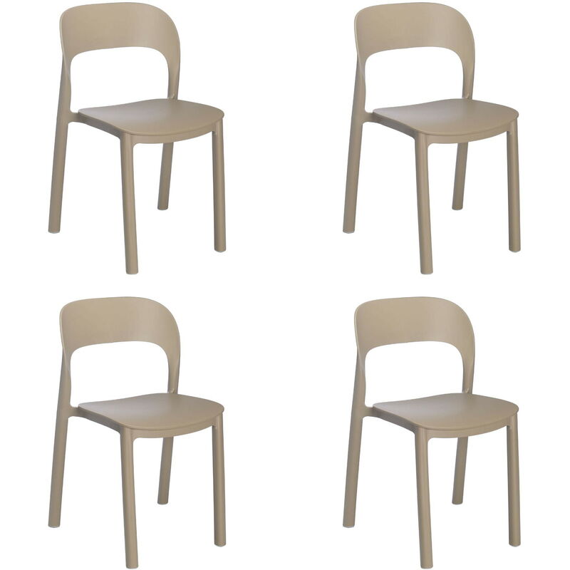 Garbar - ona Chaise Intérieur, Extérieur Set 4 Sable - Sable