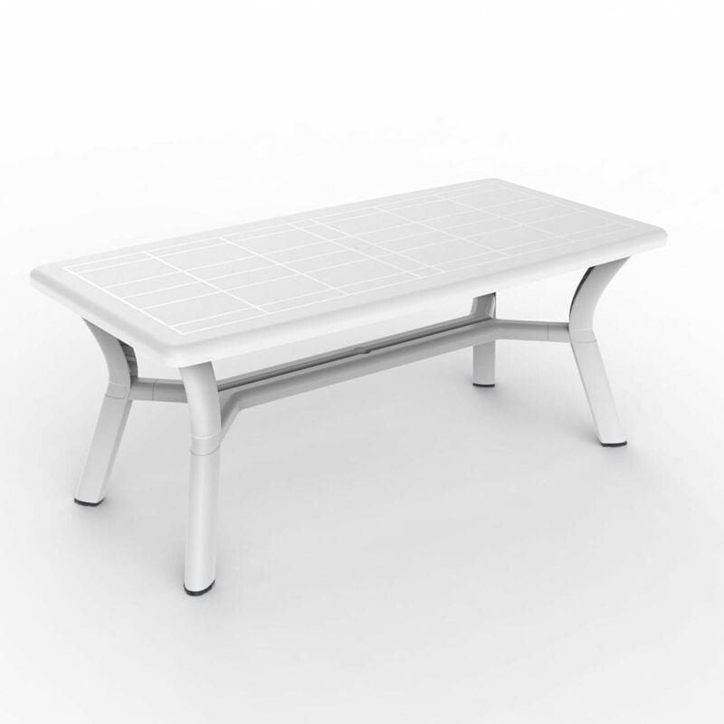 Dalia Table Rectangulaire Intérieur, Extérieur 180x90 Blanc - Blanc - Garbar