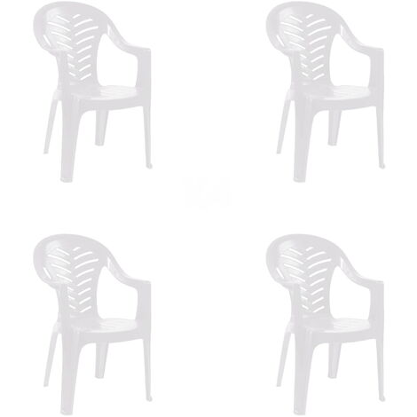 garbar PALMA Set 4 Silla Con Brazos Interior, Exterior Blanco