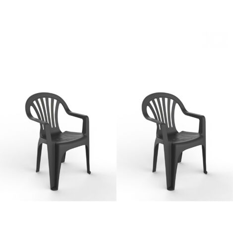 garbar PALS Fauteuil Intérieur, Extérieur Set 2 Anthracite