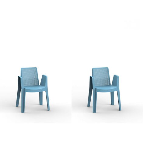 garbar PLAY Set 2 Silla Con Brazos Interior, Exterior Azul Retro