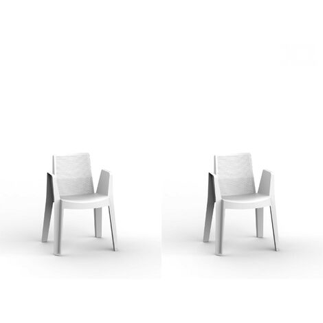 garbar PLAY Set 2 Silla Con Brazos Interior, Exterior Blanco