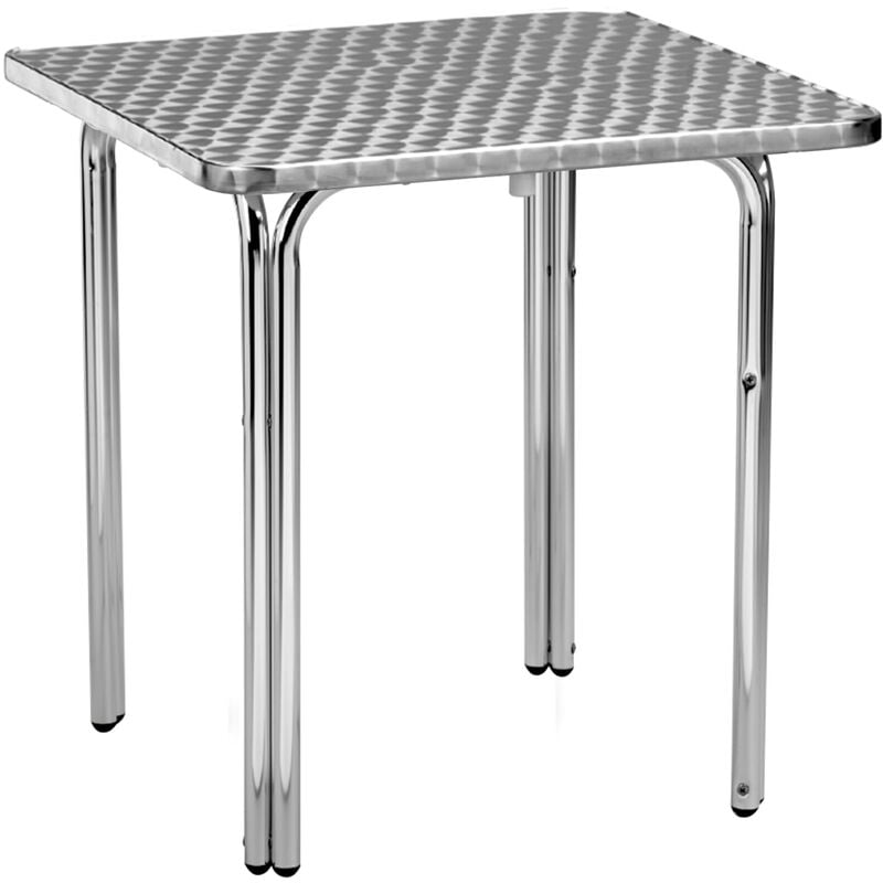 Garbar - raya Table Carrée Intérieure, Extérieure 70x70 Gris Inox - Gris Inox