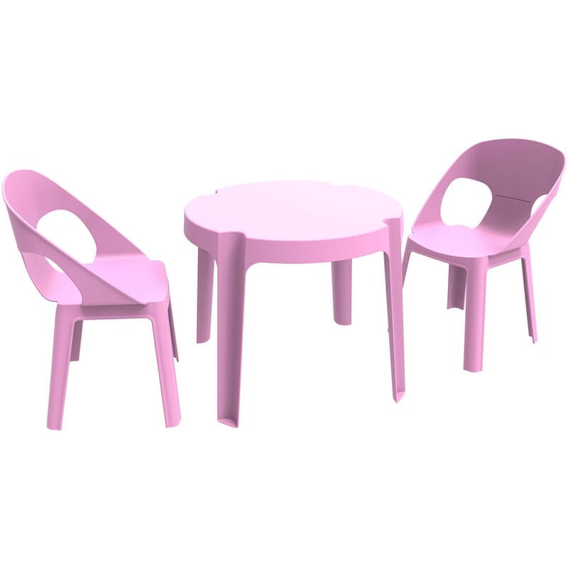 Rita Chaise-Table Pour Enfants Intérieur, Extérieur Set 2+1 Rose - Garbar