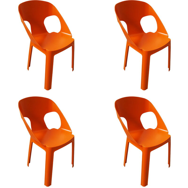rita chaise pour enfants intérieur, extérieur set 4 orange - orange - garbar