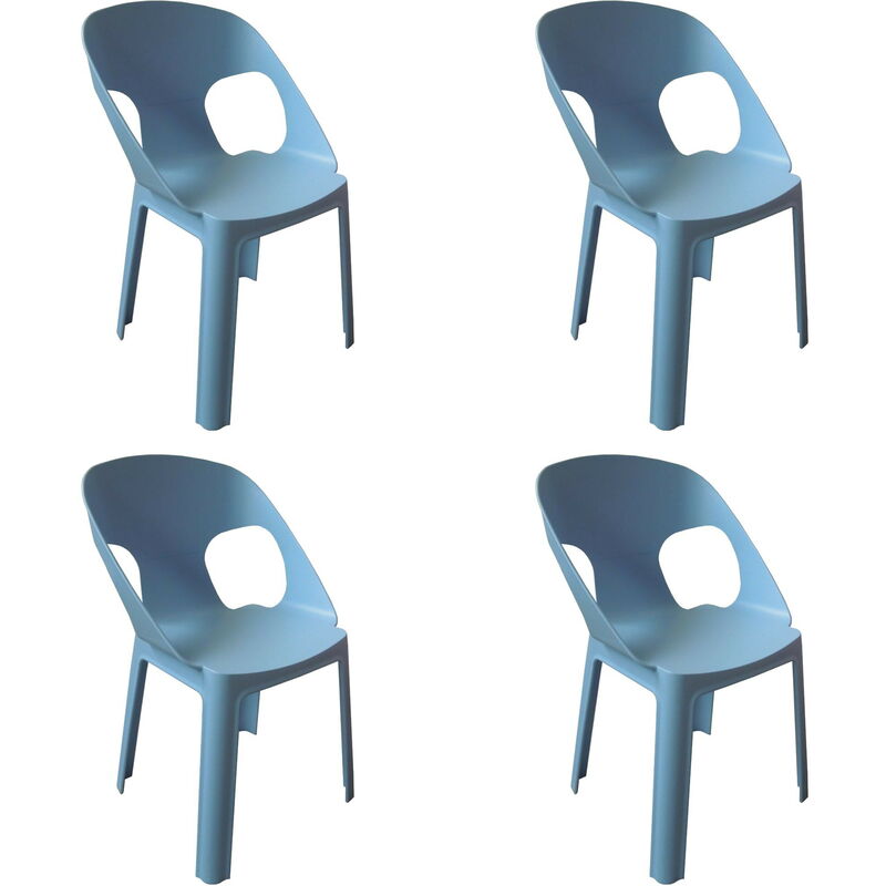 rita chaise pour enfants intérieur, extérieur set 4 bleu ciel - bleu ciel - garbar