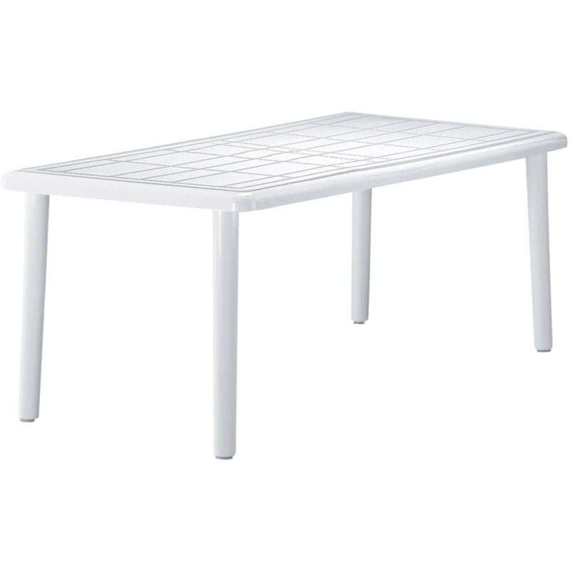 Olot Table Rectangulaire Intérieur, Extérieur 180x90 Blanc - Blanc - Garbar